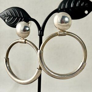 Large Sterling Hoop Earrings